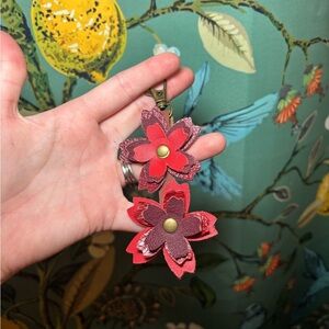 Handmade Leather Bag Flair- Cherry Blossoms!